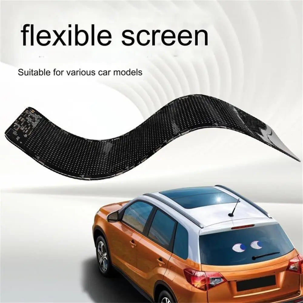 2PCS Devil Eyes APP Bluetooth Car advertising Screen LED Devil Eyes Light LED Flexible Display Full Color Smart Car Soft Screen