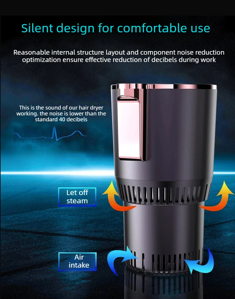 Smart Car 2-In-1 Hot and Cold Cup Drinks Holder Home Fast Refrigeration Cooling/Heating Mini Touch Screen Beverage Mug Drink Can