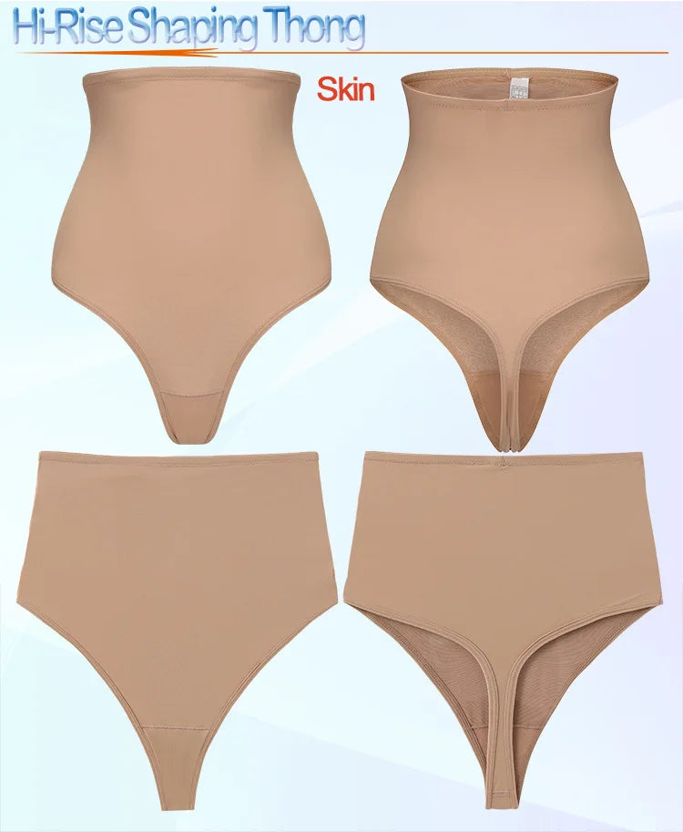 Cross-border Women's High Waist ThongT-back Tummy Control Panties with Non-slip Waistband Strong Waist Cinching and shaper