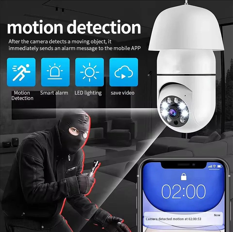 4G WiFi IP Camera E27 Bulb Cam 3MP Wireless Baby Monitor AI Tracking Security Video Surveillance Pet Cam SmartLife Indoor