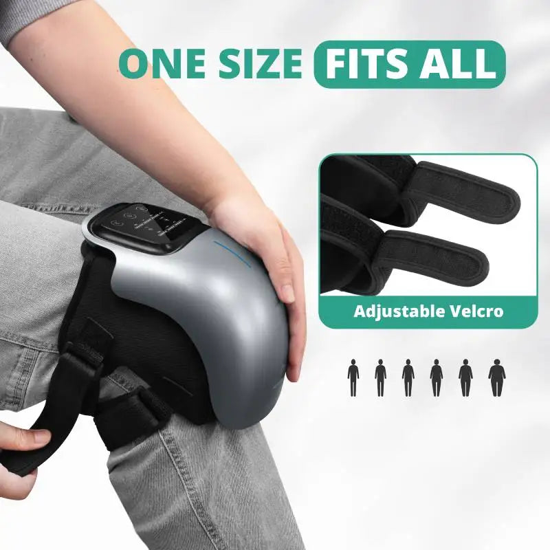 Medcursor Electric Heating Massage Knee Pad Wireless Heated Knee Massager Temperature Hot Compress Vibration Massage (Grey)