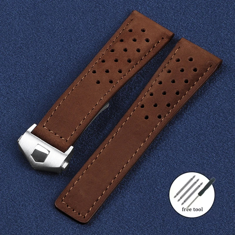 Genuine Leather Strap 20mm 22mm 24mm Cow Watch Band for Tag Heuer for Carrera Series Wristband Universal Sport Soft Bracelet