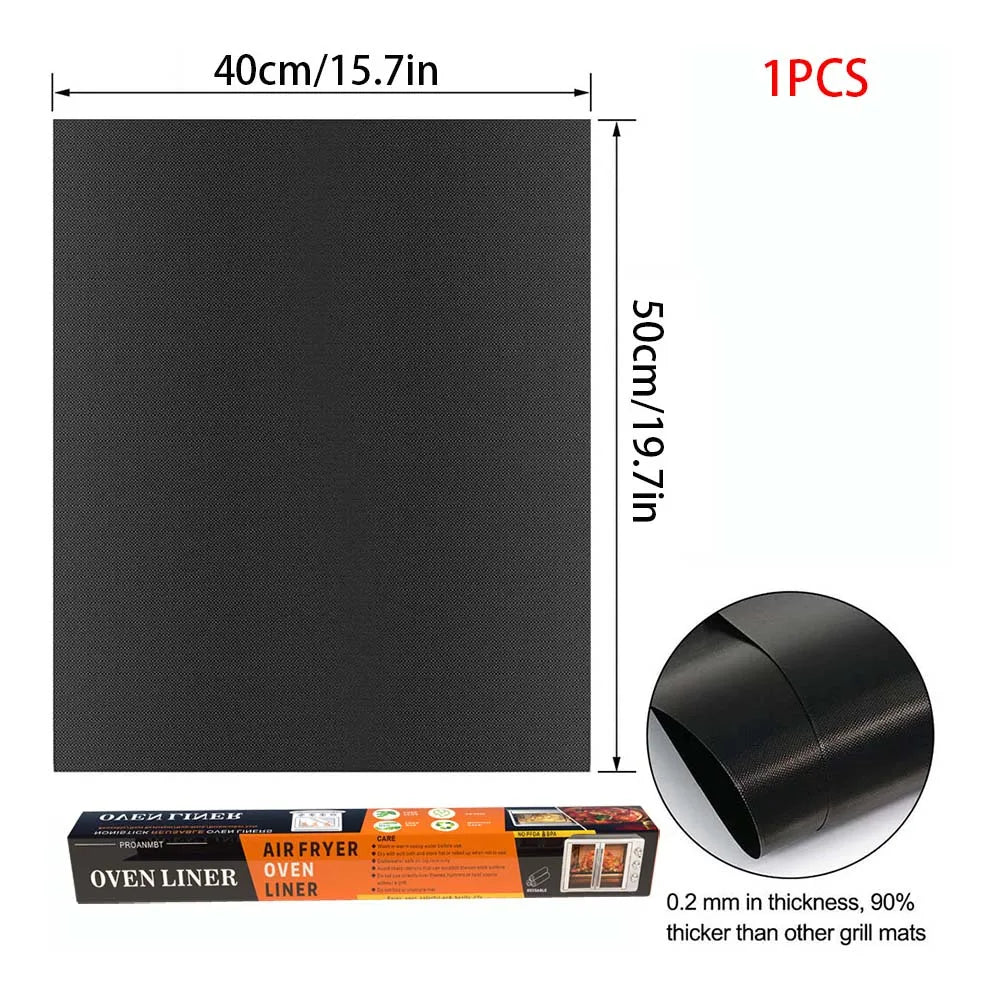 BBQ Mats Oven Bottom Liners Reusable Non-stick Baking Mats Outdoor Party Protective Mats Kitchen Tools Heat Resistant Grill Mats