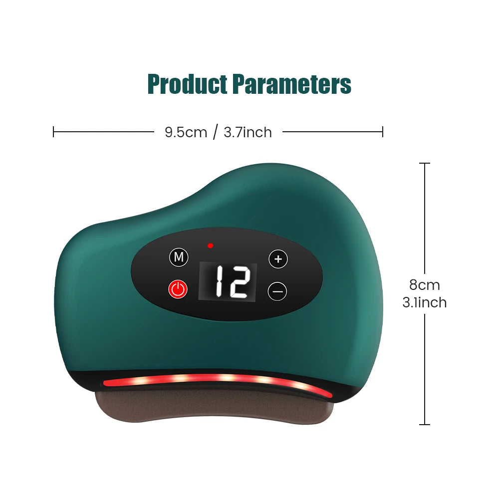 Electric Guasha Massager Body Scraping Heating Vibration Muscle Guasha Face Neck Eye Massage Knife Stone Gua Sha Gouache Scraper