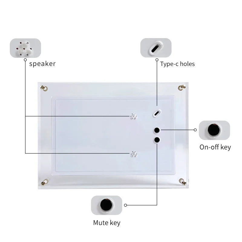 Acrylic Digital Photo Frame 5/7 Inchs 1000mAh Automatically rotate Display IPS Screen 4G Memory Battery Gravity Induction