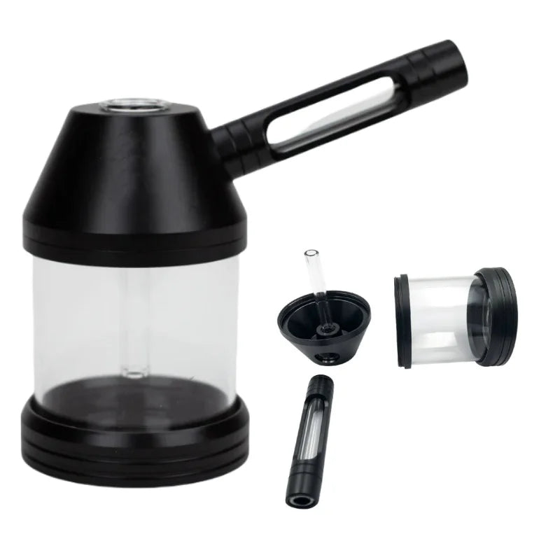 New Smoking Pipe Kit Aluminum Alloy&Glass Dry Burning Grass Herb Tobacco Pipes Hookah Set Portable Shisha Smoke Pipa for Gifts