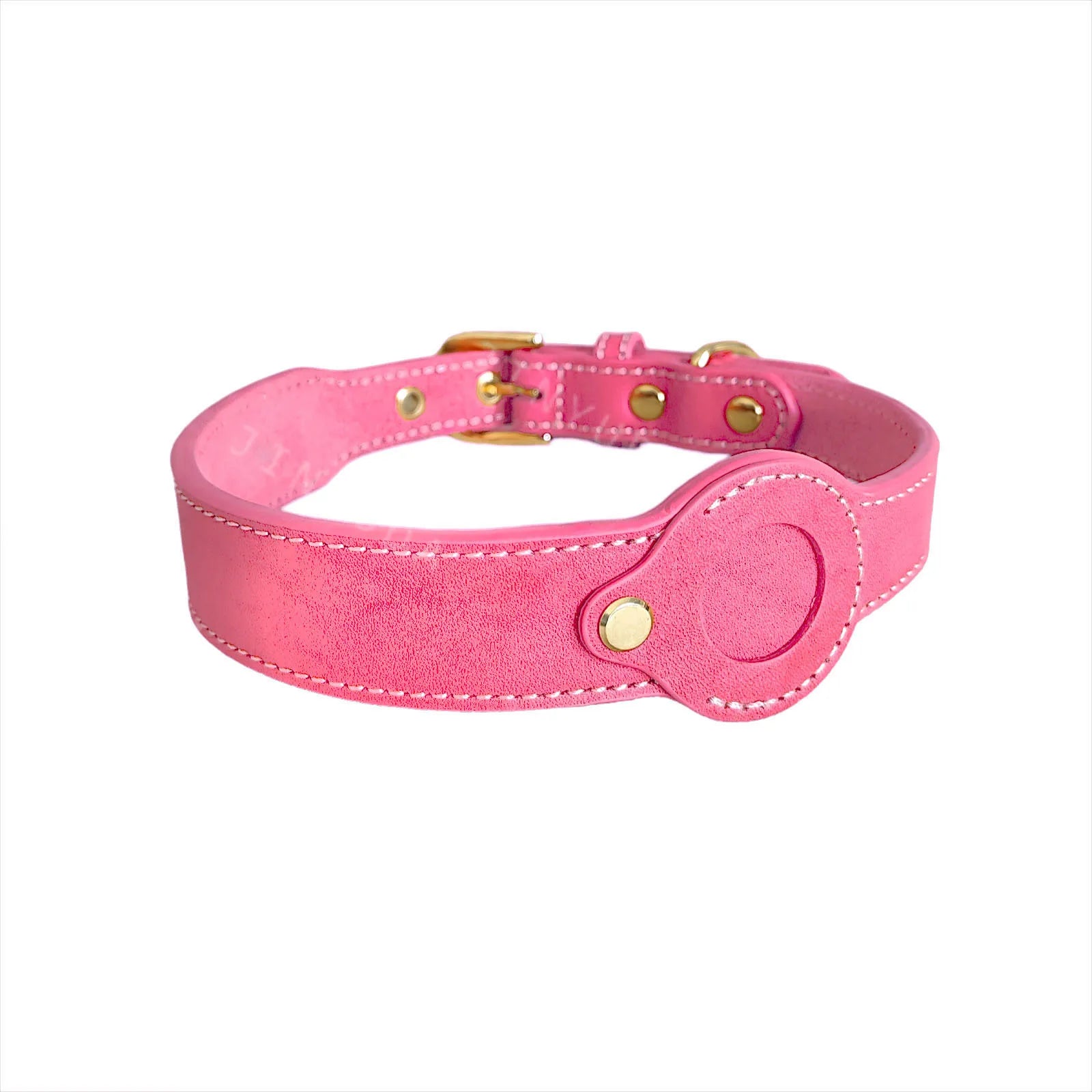 Leather AirTag dog Collar Genuine and Heavy Duty handmade pet collar with Air Tag Holder Lightweight GPS Pet Collars