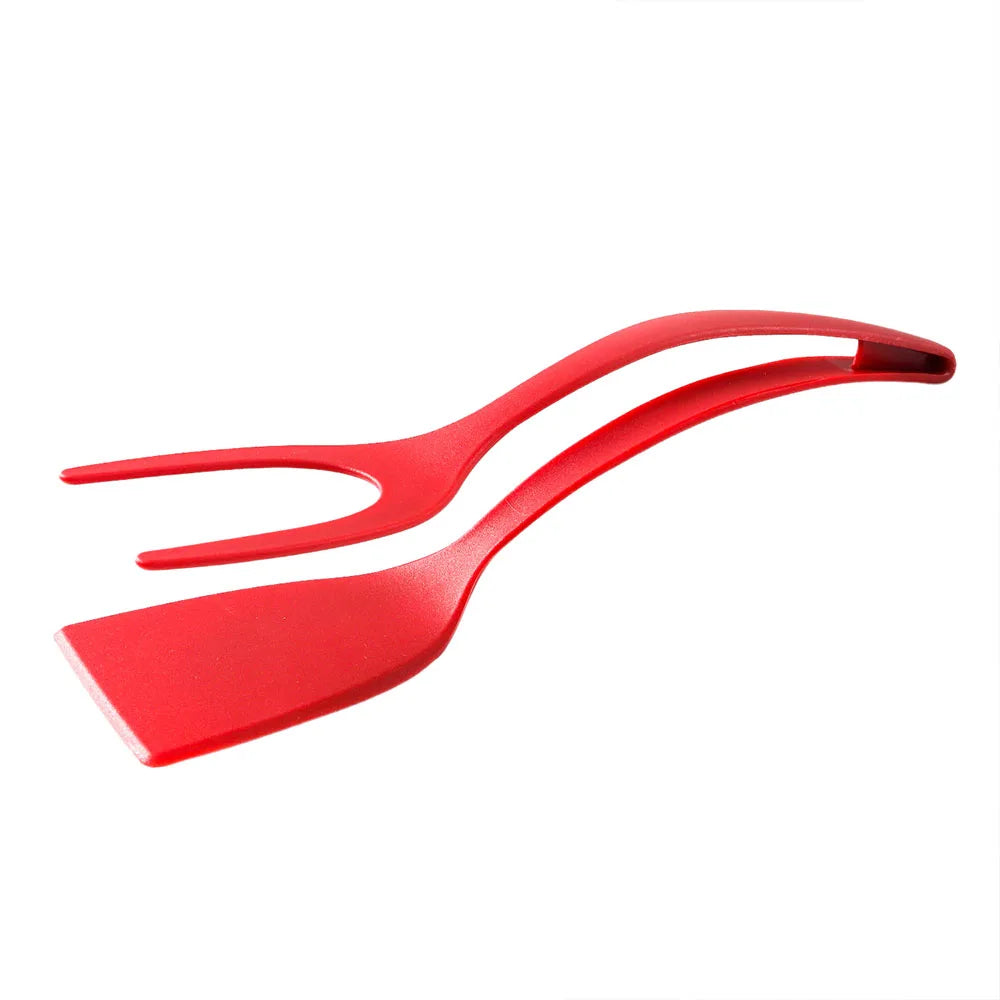 2 In 1 Nylon Grip Flip Tongs Egg Spatula Tongs Steak Spatula Tongs Clamp Pancake Fried Turners Kitchen Accessories