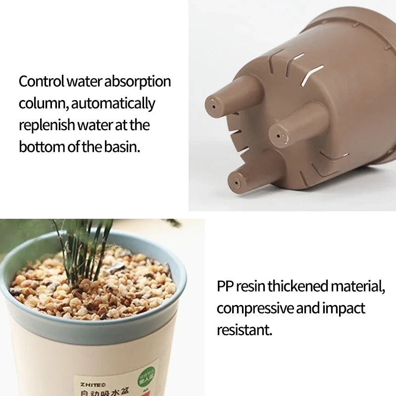Double Layer Plant Pot Self Watering Pots for plants Hydroponics Flower Pot Plastic Lazy Automatic Water-Absorbing Plants Pot