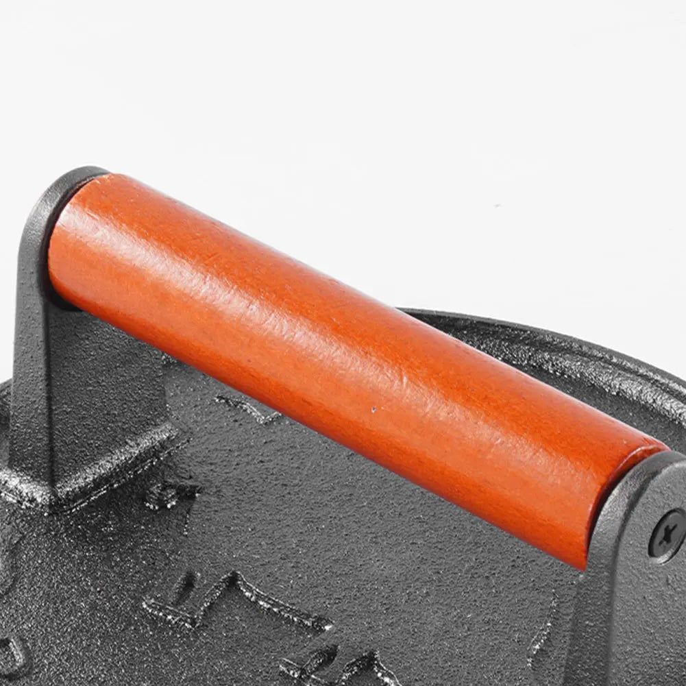 Cast Iron Burger Press Heavy-Duty Patty Maker Wooden Handle Burger Meat Press Mold Kitchen Tools And Gadgets Accessories
