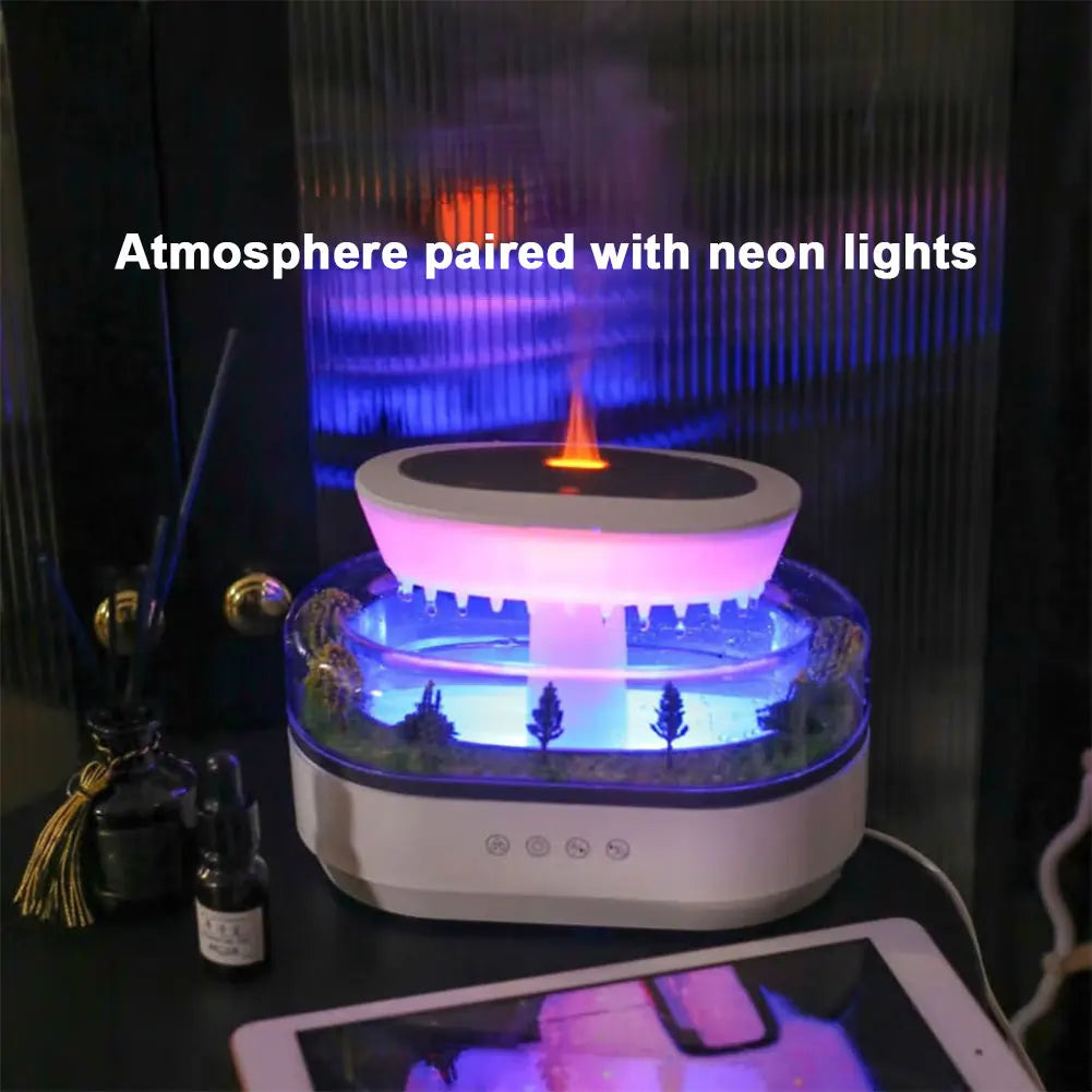 RainCloud Ultrasonic Aroma Humidifier Colorful Light Water Drip Micro Landscape Essential Oil Diffuser Home Cool Mist Humidifier