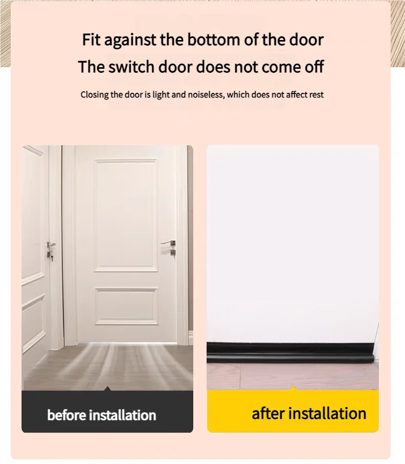 Door bottom sealing strip, windproof, noise-reducing, dust-proof, bedroom gap waterproof, insect-proof and soundproof strip