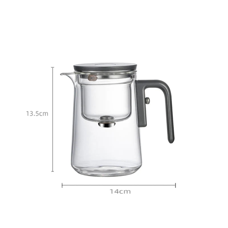 Fashion New Water Separation Inner Container Teapot One Click Magnetic Switch Tea Separation Filtration Glass Tea Pot