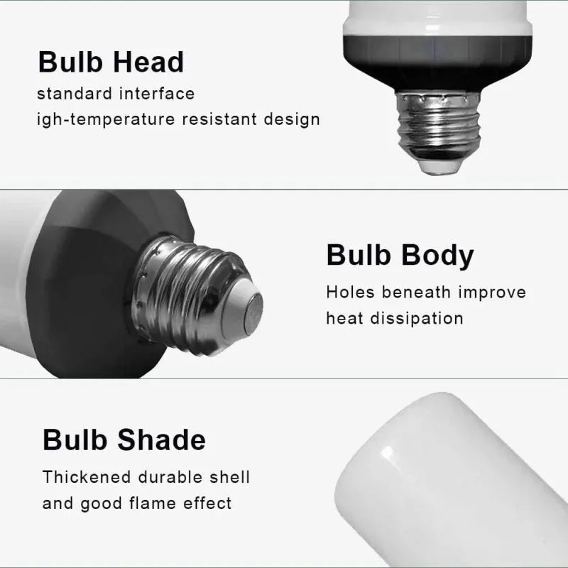 LED E27 Flame Bulb Fire E14 lamp Corn Bulb 4 Modes Party LED Light Dynamic Flame Effect 85v-265v for Home Lighting