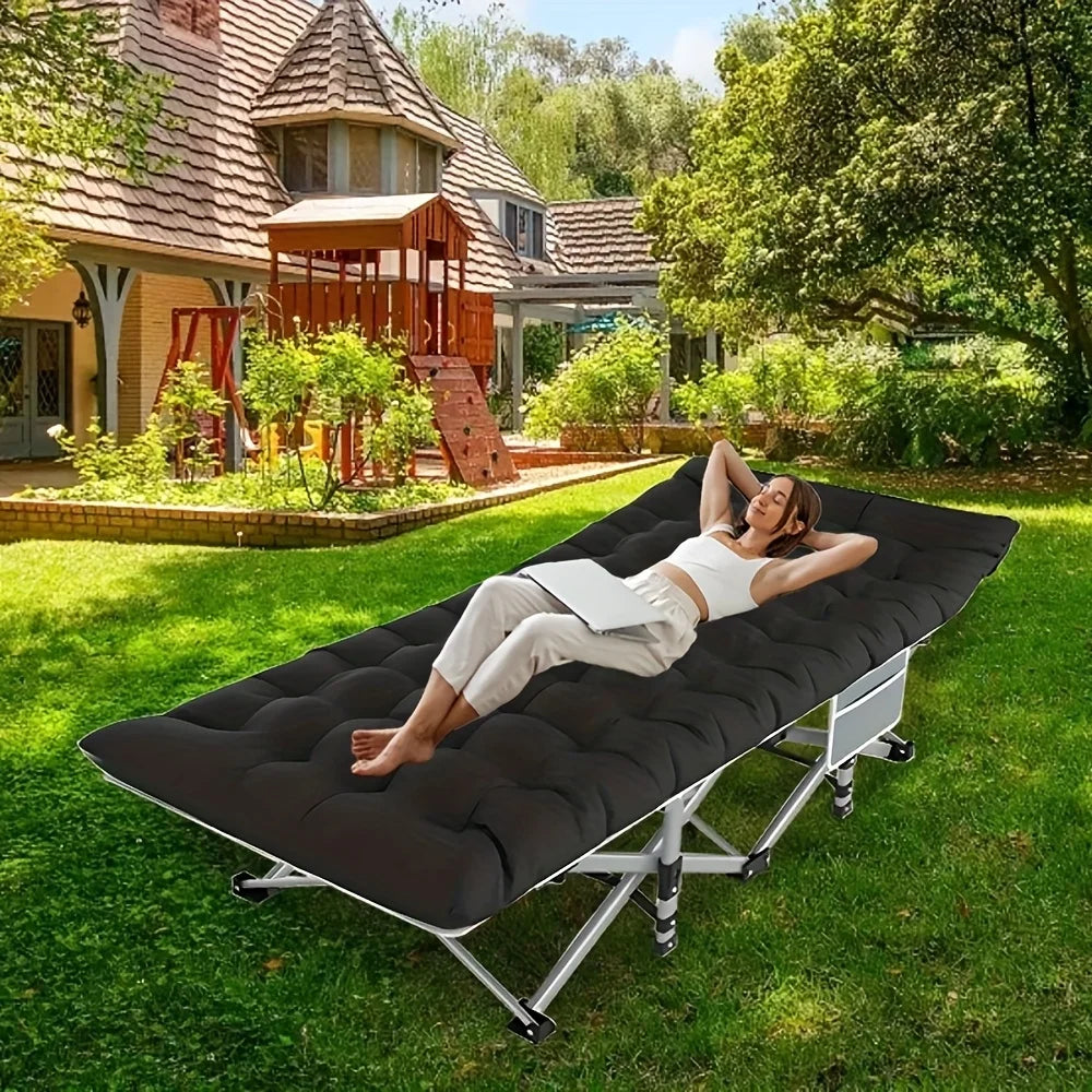 8-Leg Folding Bed With Mattress(Mattress-free Option Available)|Portable Adult Sleeping Cot With Carry