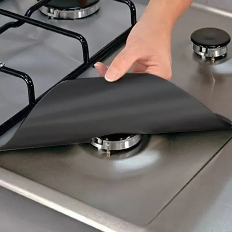 4 Piece Gas Stove Protector Cooker Lid Liner Cleaning Pad For Kitchen Cookware Accessories Pieces Reusable Boiler Hood Protectiv