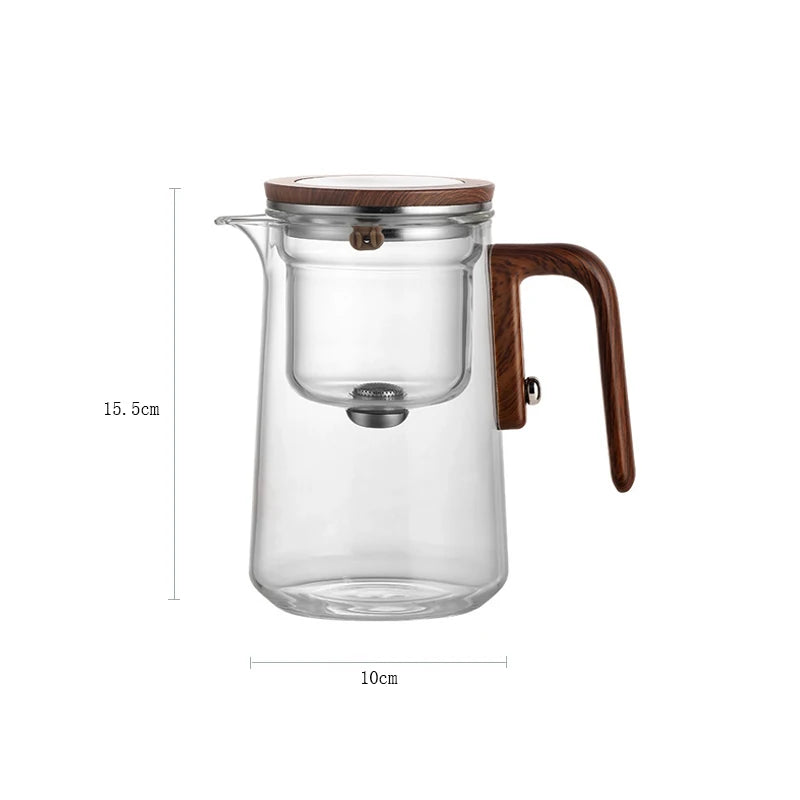 Fashion New Water Separation Inner Container Teapot One Click Magnetic Switch Tea Separation Filtration Glass Tea Pot