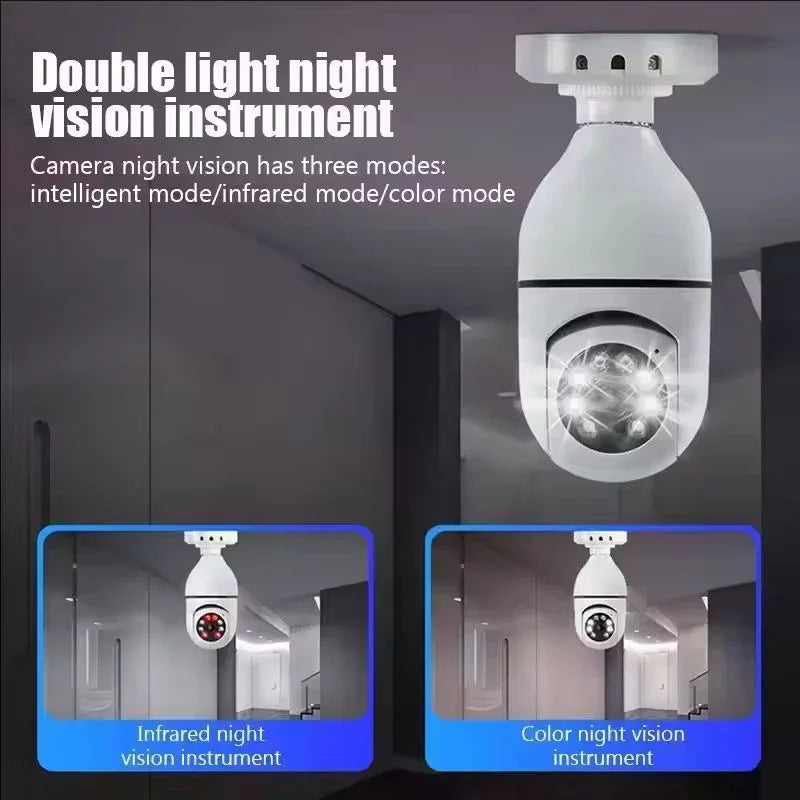 4G WiFi IP Camera E27 Bulb Cam 3MP Wireless Baby Monitor AI Tracking Security Video Surveillance Pet Cam SmartLife Indoor