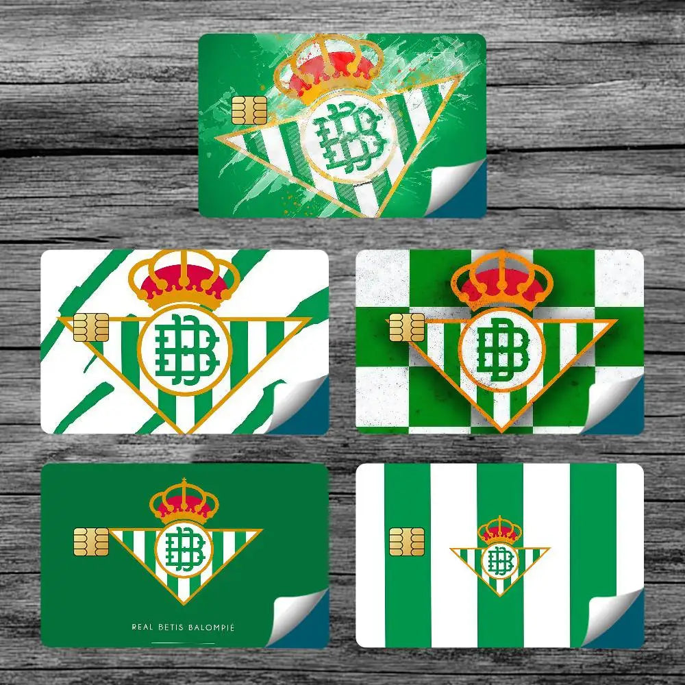 Football R-Real B-Betis Bank Credit Cards Bus Pass Stickers Cool Decoration Waterproof 4PCS Card