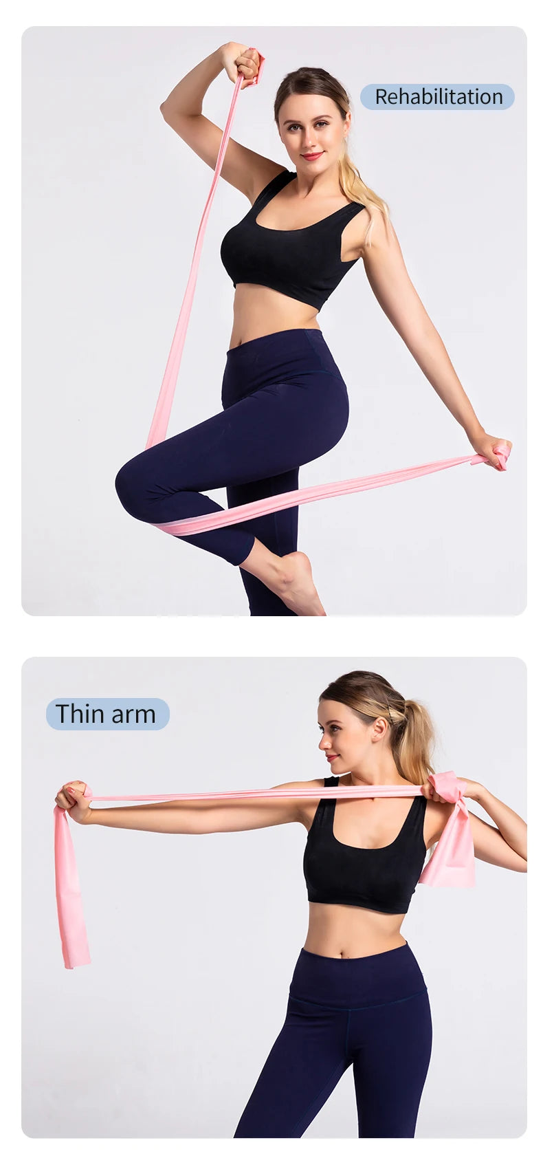 Yoga Pilates Elastic Resistance Band Fitness Training Band 150cm Fitness Elastic Rubber Gym Natural Rubber