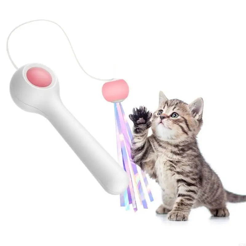 D7YB Retractable Wand Toy Tassel Toy Long Tease Wand with Ball