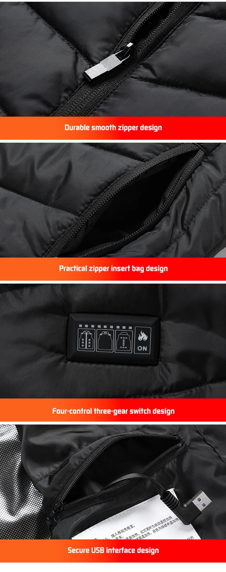 TODWARM Heating Vest Blue Men's Jacket Heated Winter Women's Heated Jacket Thermal Vest Warmer Outdoor Sports Jacket
