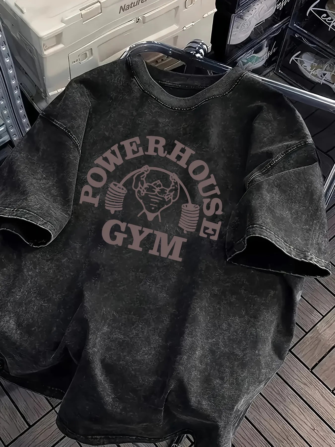 Retro Washed Gorilla World Gym Print 100% Cotton Men Women T-shirt Summer Autumn Daily Outdoor Sports Casual Street Short-sleeve