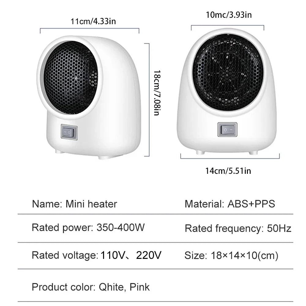 220V Hot Fan Heater Mini Electric Heater Desktop Quick Heating Home Portable Electric Heater For Home Office Warmer Hand Warmer