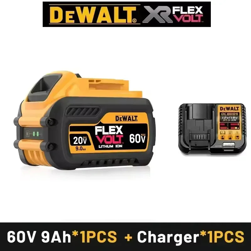 Original DEWALT Battery 60V 9.0AH, Rechargeable Lithium-ion Battery, DEWALT，DCB609，DCB118， Fast Charging, DEWALT Tool Battery,