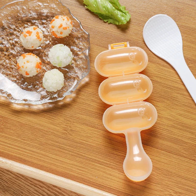 Rice Ball Maker Mold with Rice Paddle Rice Ball Shaker for Kids DIY Lunch Maker Mould with a Mini Rice scoop
