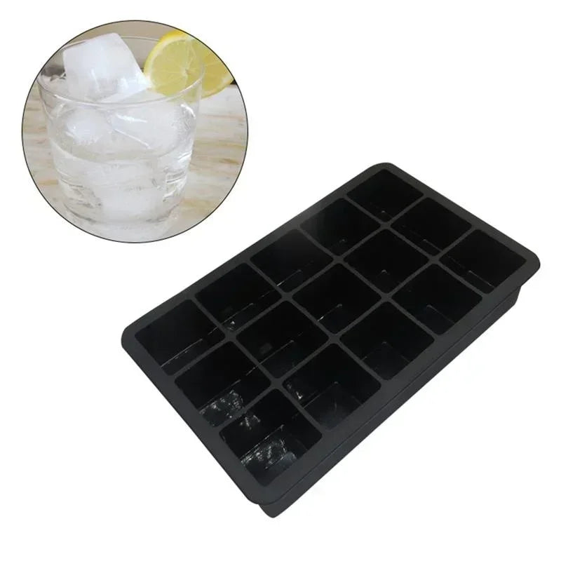 New 15 Grid Silicone Ice Cube Mold Big Tray Mold Ice Cube Maker Non-toxic Durable Bar Pub Wine Ice Blocks Maker