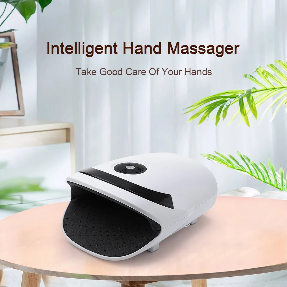Electric Hand Massager with 5 Levels Air Compression Heat Palm Finger Massage Machine for Arthritis Finger Numbness Hand Relax