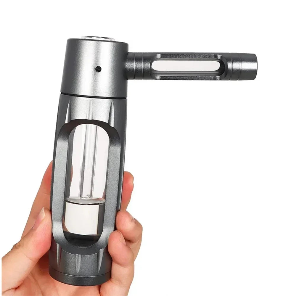 Portable Metal Smoking Pipe with 155mm Glass Bowls Dry Burning Grass Tobacco Pipes Hookah Shisha Pipa for Smoke Accessories