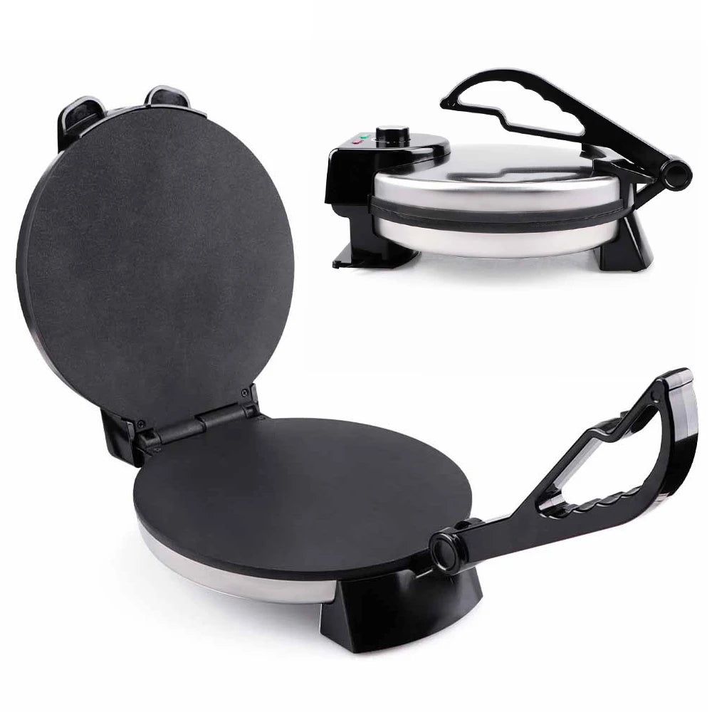 Electric Tortilla Maker Stainless Steel Non-Stick Roti Maker Machine 1800W Double Sided Heating Tortilla Press