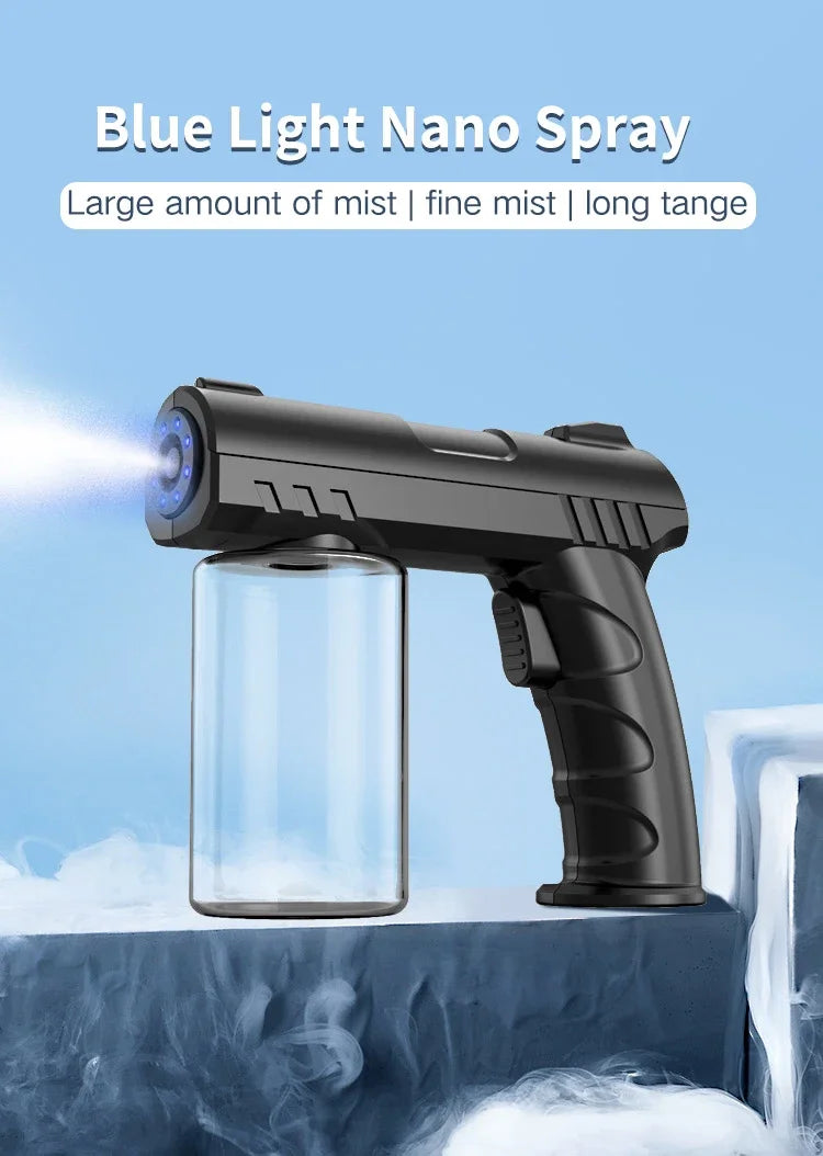 NEW Style 280Ml Barber Sprayer Bottle Wireless Electric USB Nano Blue Light Steam Spray Gun Garden House