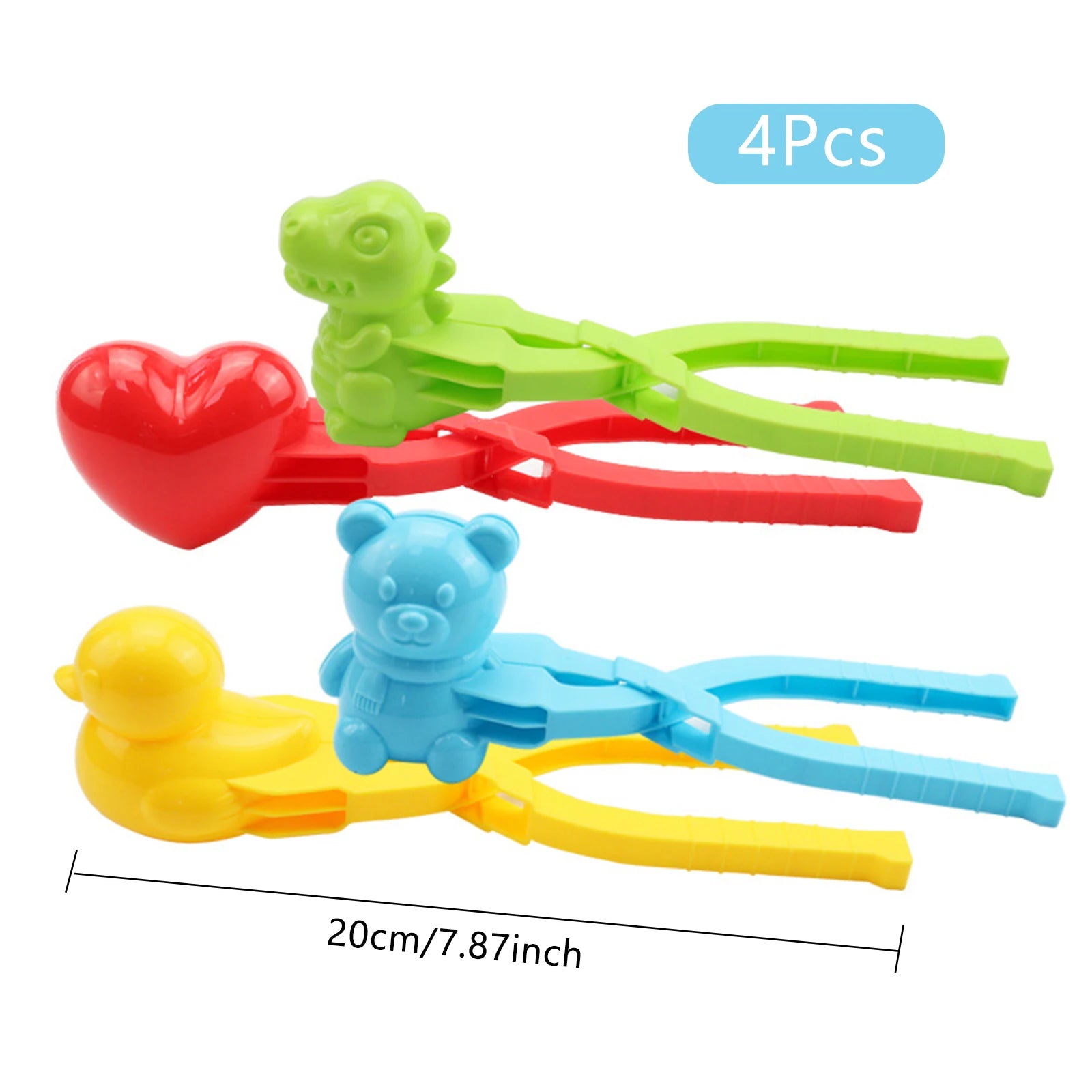 Snowball Maker Clip for Kids Adult Heart Snowflake Duck Shape Clip Tongs for Outdoor Sand Snow Ball Mold Toys Fight Sports Toys