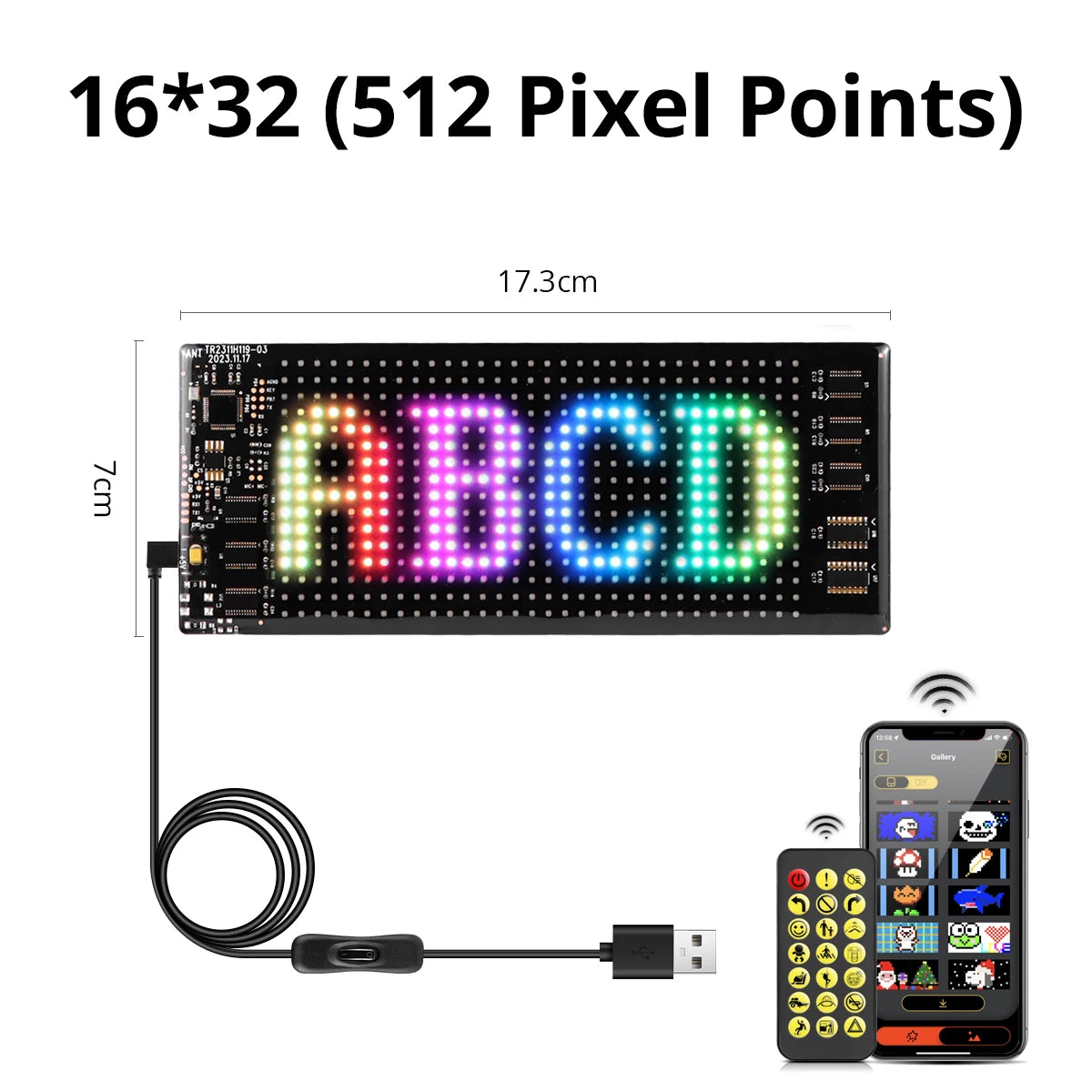 Car Decor Advertising Logo Lights Outdoor LED Matrix Pixel Scrolling Screen DIY Customize Patterns,Animations,Text Warning Light