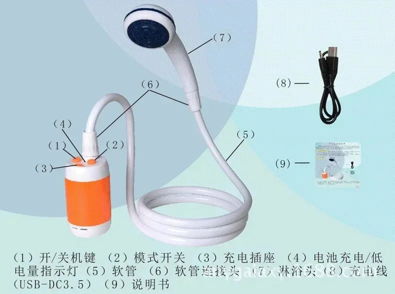 Standard Version Multiple Upgraded Models Of Outdoor Camping Electric Shower Pet Shower Outdoor Camping Shower Outdoor Tool