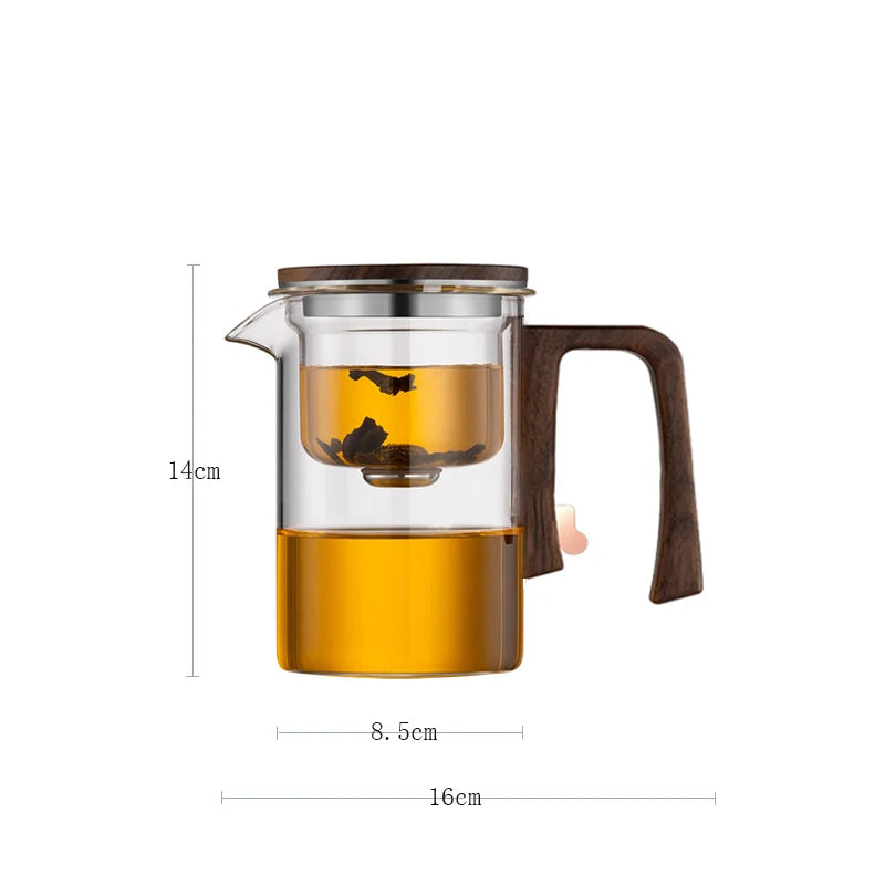Fashion New Water Separation Inner Container Teapot One Click Magnetic Switch Tea Separation Filtration Glass Tea Pot