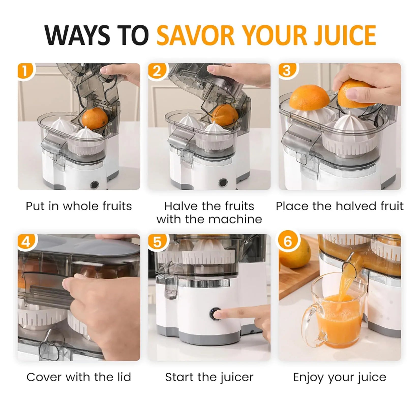 Portable Dual Head Electric Citrus Juicer Orange Lemon Kiwi Grapefruit Extractor - Efficient Fruit Juicing Machine
