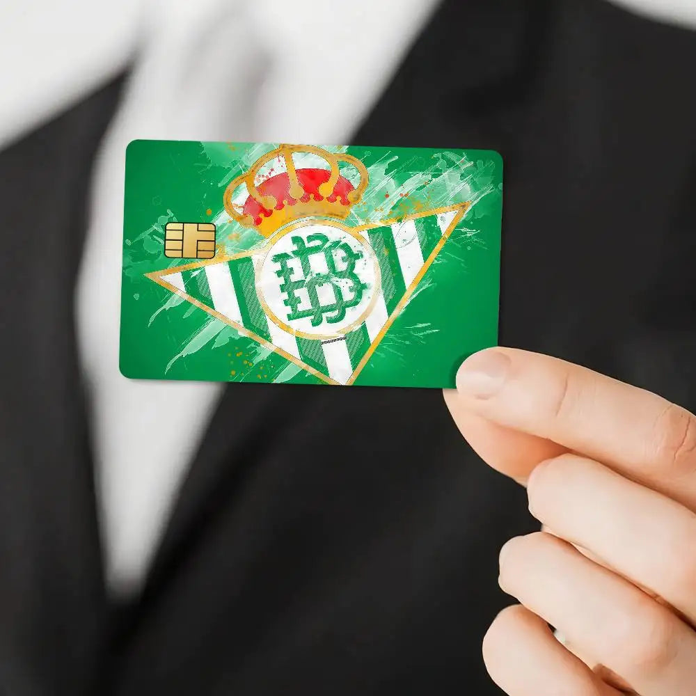 Football R-Real B-Betis Bank Credit Cards Bus Pass Stickers Cool Decoration Waterproof 4PCS Card
