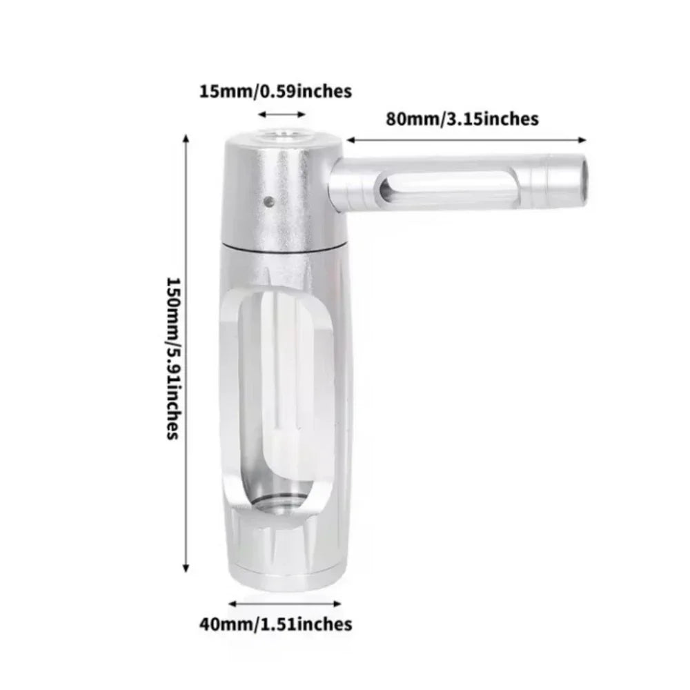 Portable Metal Smoking Pipe with 155mm Glass Bowls Dry Burning Grass Tobacco Pipes Hookah Shisha Pipa for Smoke Accessories