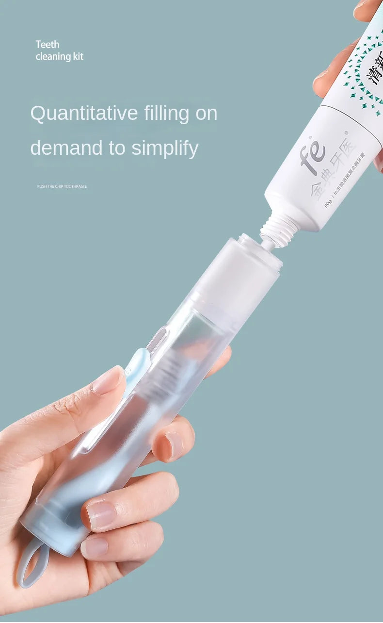 1PC Portable Folding Toothbrush Travel Toothbrush Set Creative Tooth Clean Tools Can Hold Toothpaste