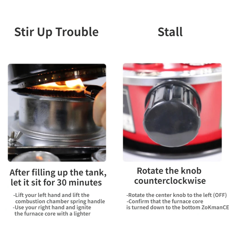 2 IN 1 Portable Kerosene Stove Heater 4.5L Kerosene Space Heater Outdoor Kerosene Heater for Camping  Fishing Hunting Cooking