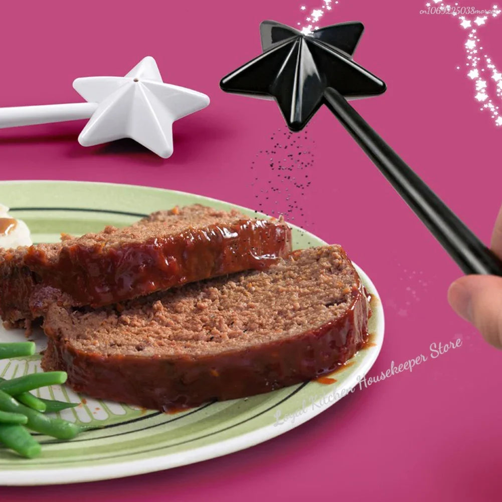 Portable Salt Pepper Shakers  Refillable Magical Star Wand Spice Dispenser Seasoning Shaker Set Kitchen & Dining BBQ Supplies바비큐
