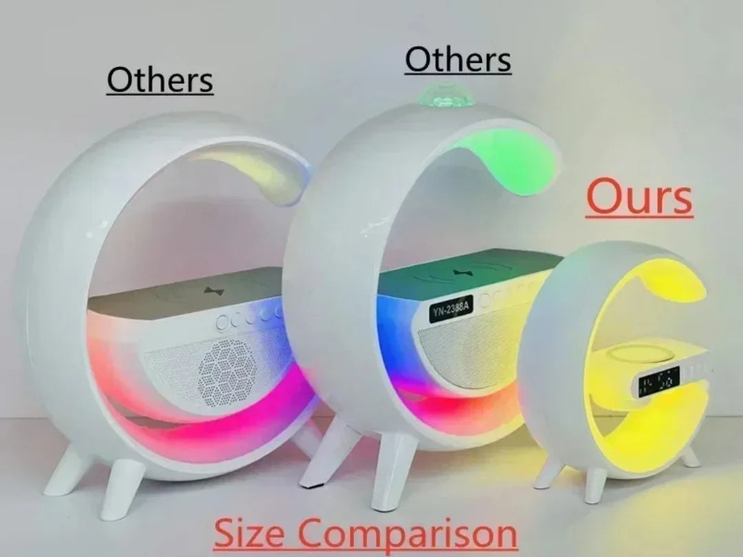 Multifunction Wireless Charger Pad Stand Speaker TF RGB Night Light Fast Charging Station for iPhone 16 15 Samsung Xiaomi Huawei