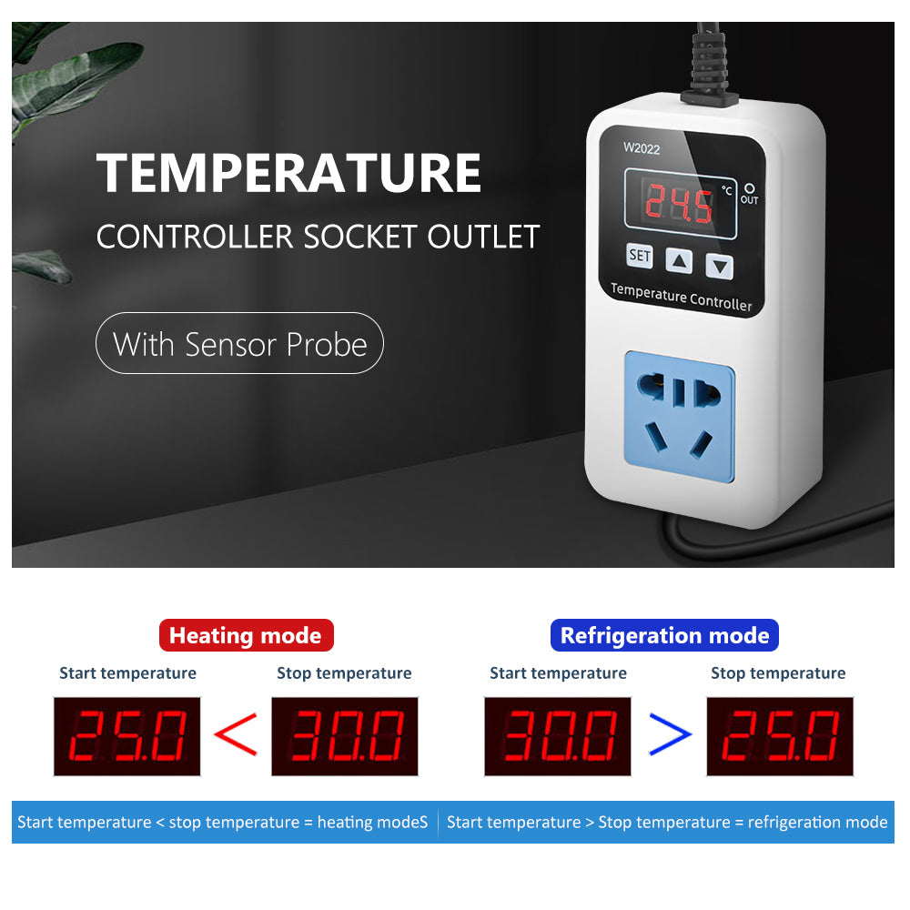XK-W2001 W2022 Digital Temperature Humidity Controller Socket AC110-220V Thermostat Regulator Smart Humidity Controller Socket