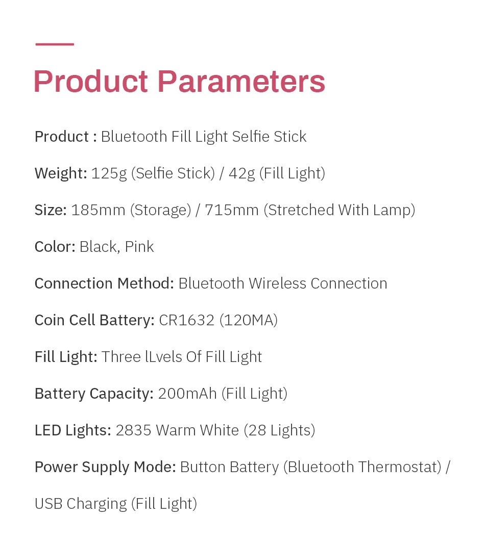 4in1 Wireless bluetooth compatible Selfie Stick LED Ring light Extendable Handheld Monopod Live Tripod for iPhone Android