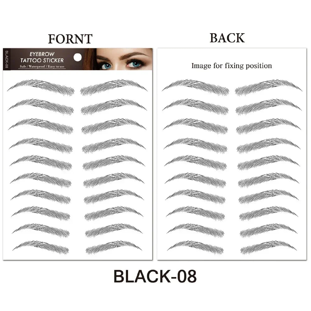 Water-based Hair-liked Authentic Eyebrow Tattoo Sticker Waterproof Cosmetics Long Lasting Makeup False Eyebrows Stickers