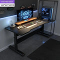 Height Adjustable Gaming Desk Electric Standing Computer Table Carbon Fiber Wide Desktop for Home Office E-sports Setup